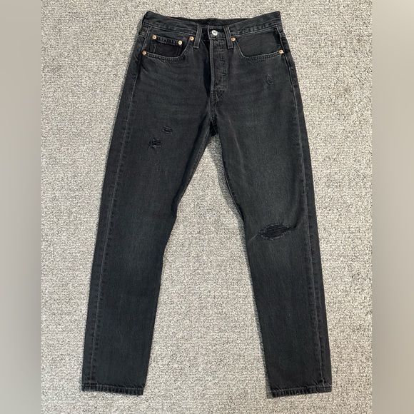 LEVI’S 501 Skinny Denim Jeans - Size 26 - Colour Black Stick - Picture 5 of 12